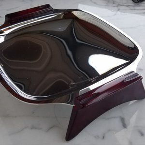 Vintage Glo Hill MCM Chrome Tray with Bakelite Burgundy Handles/Legs